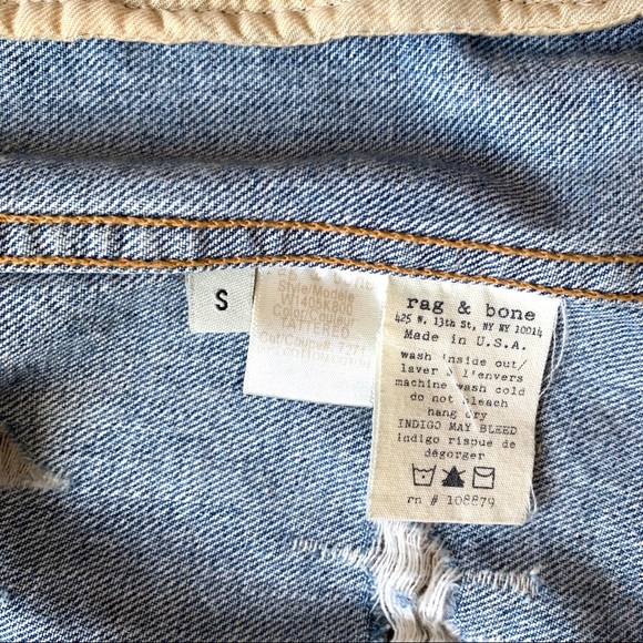 Rag & Bone Distessed Denim Vest Light Wash - Picture 15 of 16